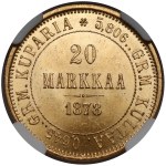 Finlandia / Rosja, Aleksander II, 20 markkaa 1878 - mennicze
