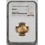 Finlandia / Rosja, Aleksander II, 20 markkaa 1878 - mennicze