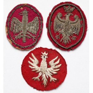 Orły haftowany Armia Polska we Francji (Armia Hallera) - zestaw (3szt)