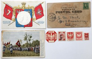 Patriotic postcards, bric-a-brac, etc. including Polish White Cross