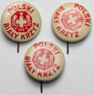 Przypinki, Polski Biały Krzyż - Armia Polska w Ameryce - zestaw (3szt)