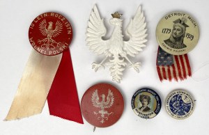 Polonia in the USA, badges patriotiques - set (6pcs)