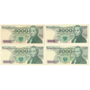 5.000 zł 1982-1988 - zestaw (4szt)