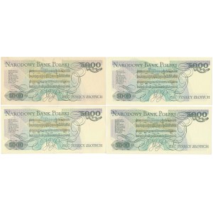 5.000 zł 1982-1988 - zestaw (4szt)