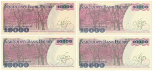 PLN 10,000 1987-1988 - T, DE, DM - set (4pc)