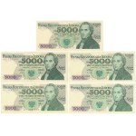 5.000 zł 1986-1988 - zestaw (5szt)
