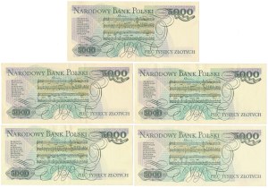 PLN 5,000 1986-1988 - set (5pc)