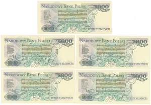 PLN 5,000 1986-1988 - CT - set (5pcs)