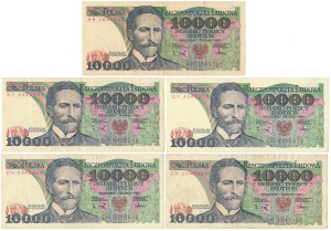 PLN 10,000 1988 - set (5 pcs)