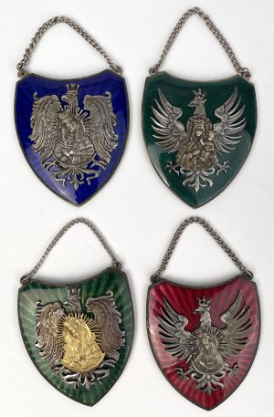 People's Republic of Poland, Patriotic engraving - enameled - set (4pcs)