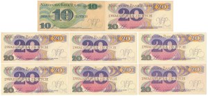 Set of 10 and 20 zl 1982 - different series (8pcs)