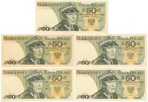 50 zloty 1979-1982 - MIX series - set (5pcs)