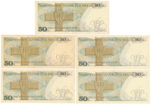 50 zloty 1979-1982 - MIX series - set (5pcs)