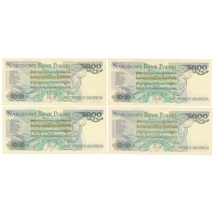 5.000 zł 1988 - CP, CZ, DY, EA - zestaw (4szt)