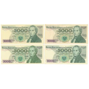 5.000 zł 1988 - CE, CK, CT, DU - zestaw (4szt)