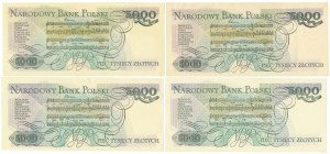 PLN 5,000 1988 - CE, CK, CT, DU - set (4pcs)