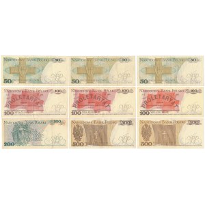 Zestaw 10 - 500 zł 1976-1982 - rzadsze lata (9szt)