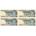 1.000 zł 1979-1982 - CA, CP, CW, DF - zestaw (4szt)