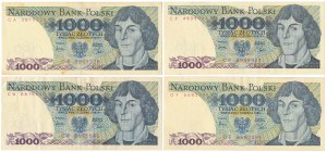 PLN 1,000 1979-1982 - CA, CP, CW, DF - set (4pc)