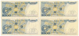 PLN 1,000 1979-1982 - CA, CP, CW, DF - set (4pc)