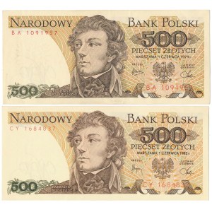 500 zł 1979 - BA i 500 zł 1982 - CY (2szt)