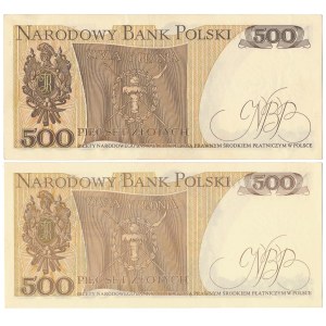 500 zł 1979 - BA i 500 zł 1982 - CY (2szt)