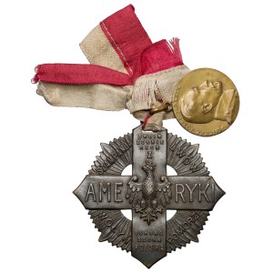 II RP, Krzyż Żołnierzy Polskich z Ameryki + Medal 1919 - Jenerał Józef Haller - zestaw (2szt)
