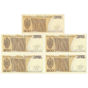 500 zł 1982 - DM, ET, FH, FN - zestaw (5szt)