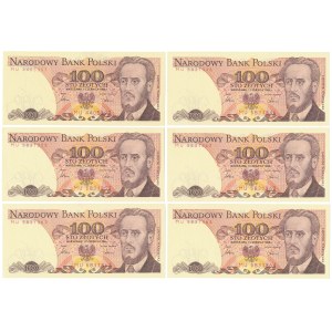 100 zł 1986 - MU - zestaw (6szt)