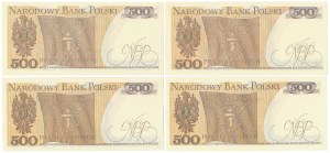 500 PLN 1982 - GF, GG, GL, GM - set (4 pcs)