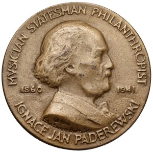 Ignacy Paderewski death medal, New York 1941