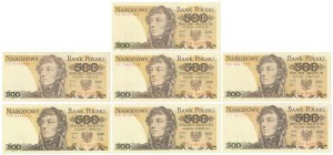 500 zł 1982 - séries diverses - set (7pcs)