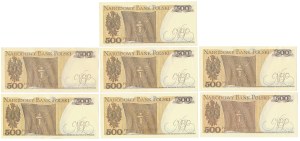 500 zł 1982 - séries diverses - set (7pcs)