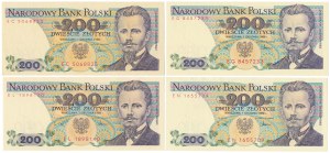 PLN 200 1988 - EC, EG, EL, EN - set (4 pcs)
