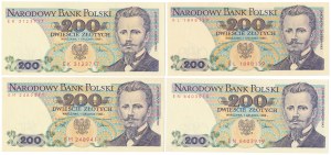 PLN 200 1988 - EK, EL, EM, EN - set (4 pcs)
