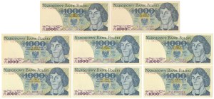 1 000 PLN 1982 - séries diverses - set (8pcs)
