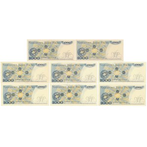 1.000 zł 1982 - różne serie - zestaw (8szt)