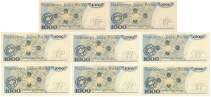 1 000 PLN 1982 - séries diverses - set (8pcs)