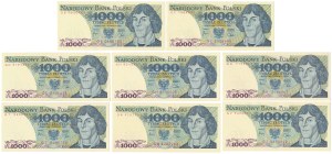 1,000 zl 1982 - various series - set (8pcs)