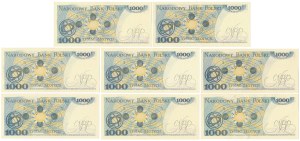1,000 zl 1982 - various series - set (8pcs)