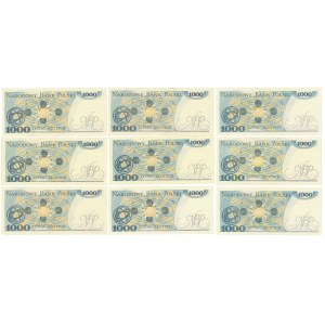1.000 zł 1982 - różne serie - zestaw (9szt)