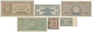 Inflation, 1 gr 1924 et Chrobry 1 zloty 1938 - set (6pcs)