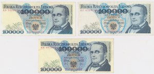 PLN 100 000 1990 - AG, BE, BN - set (3 pièces)