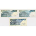 100.000 zł 1990 - AG, BE, BN - zestaw (3szt)