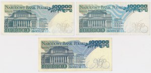 PLN 100 000 1990 - AG, BE, BN - set (3 pièces)