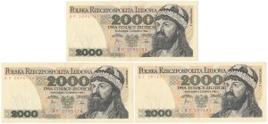2.000 zł 1982 - 2x BP, BZ - zestaw (3szt)