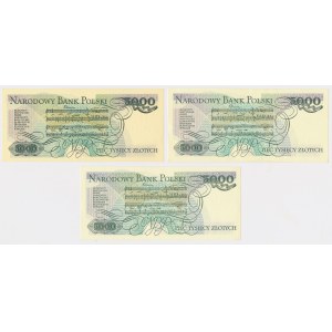 5.000 zł 1982-1988 - CF, CU, DU - zestaw (3szt)
