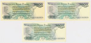 5.000 zł 1982-1988 - CF, CU, DU - zestaw (3szt)