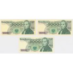 5.000 zł 1982-1988 - CF, CR, DU - zestaw (3szt)