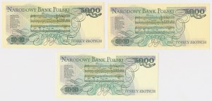 5.000 zł 1982-1988 - CF, CR, DU - zestaw (3szt)